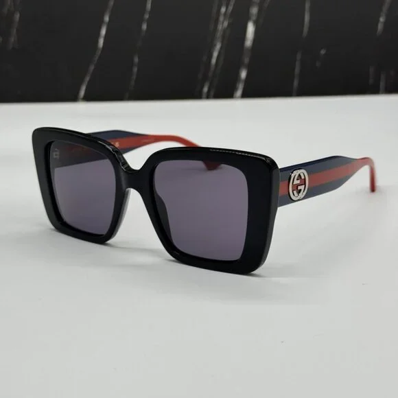 NEW GG1861S 004 GUCCI SUNGLASSES SHINY BLACK WOMEN EYEWEAR GUCCI
